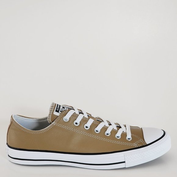 Converse CTAS Ox Sand Dune/White/Black Leather Unisex Sneakers A09926C NWT - Picture 2 of 6